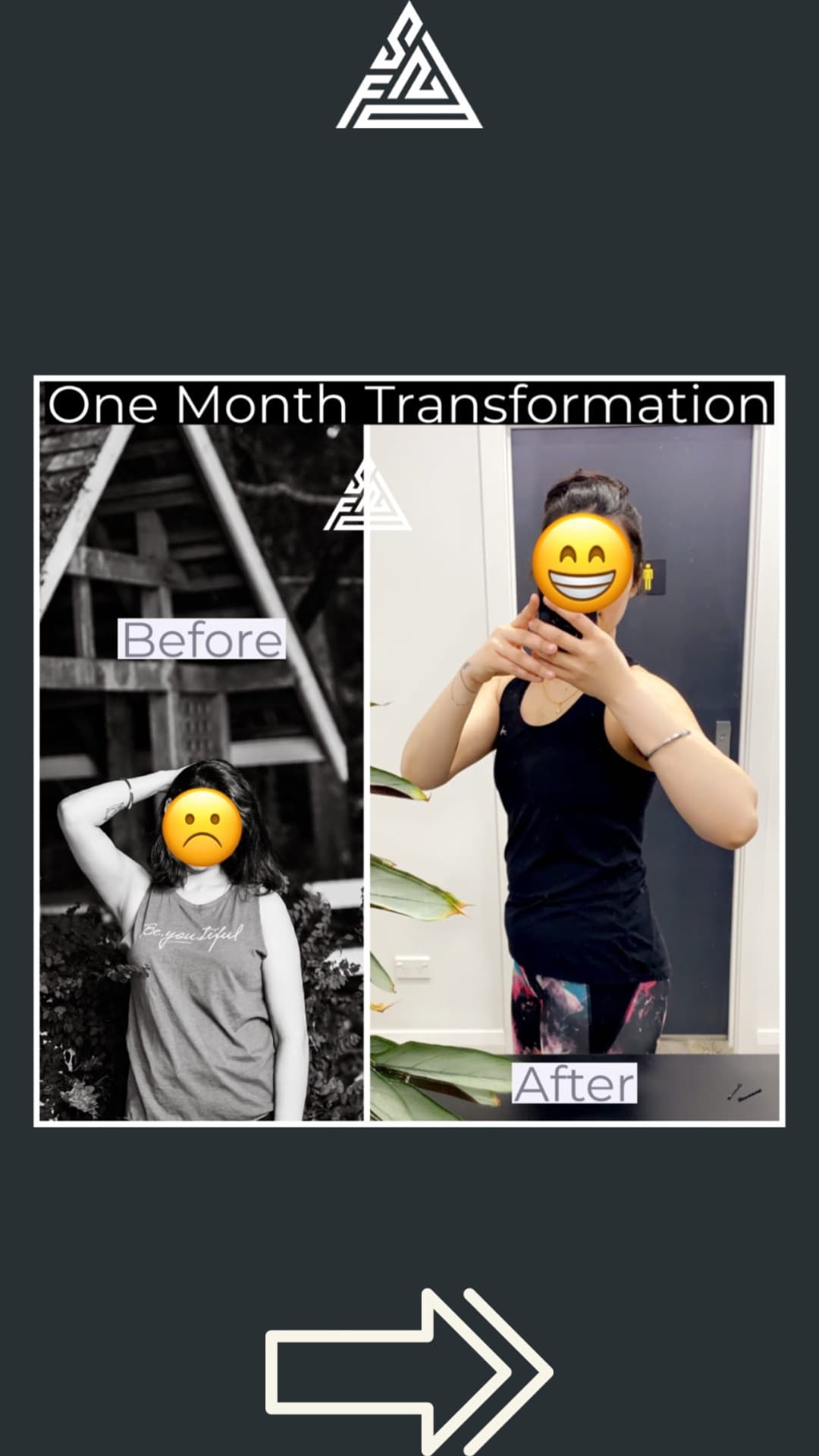 Client transformation, 1 month · Reset